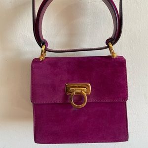 Salvatore ferragamo small purple velvet bag